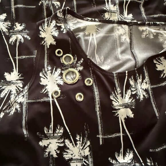 Classic Black and White Sleeveless Hi Low Dress XL - Picture 3 of 5